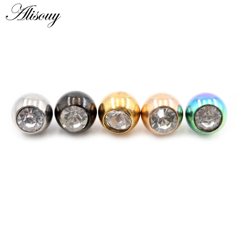 2 Pieces 14G/16G Zircon Stainl - Body Jewelry Replacement Ball recension och pris