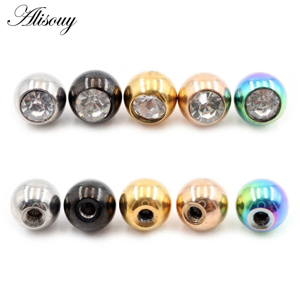 2 Pieces 14G/16G Zircon Stainl - Body Jewelry Replacement Ball recension och pris