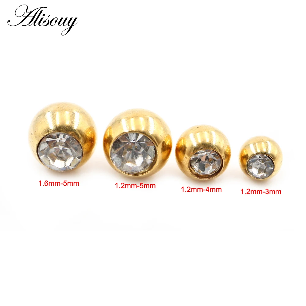 2 Pieces 14G/16G Zircon Stainl - Body Jewelry Replacement Ball recension och pris