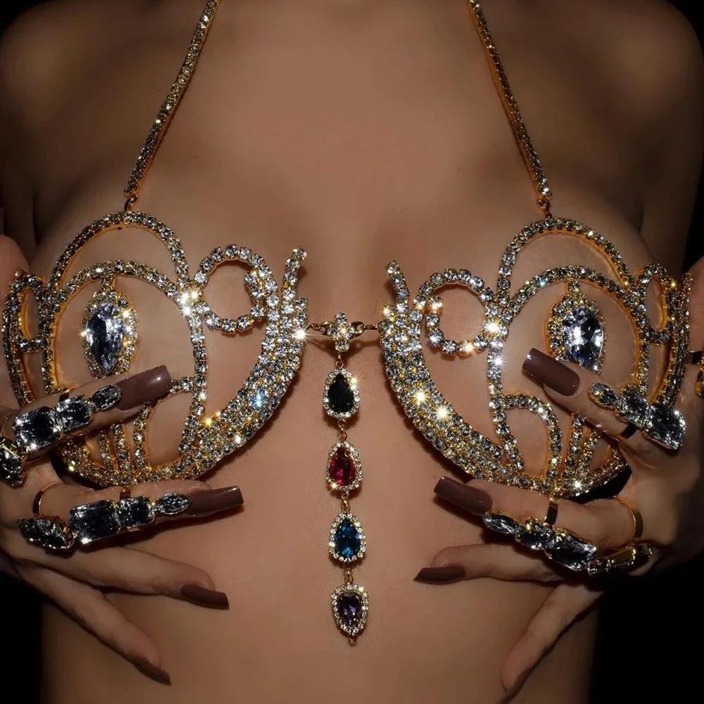 Luxury Rhinestone Bikini Bra G - Body Jewelry Retainers recension och pris