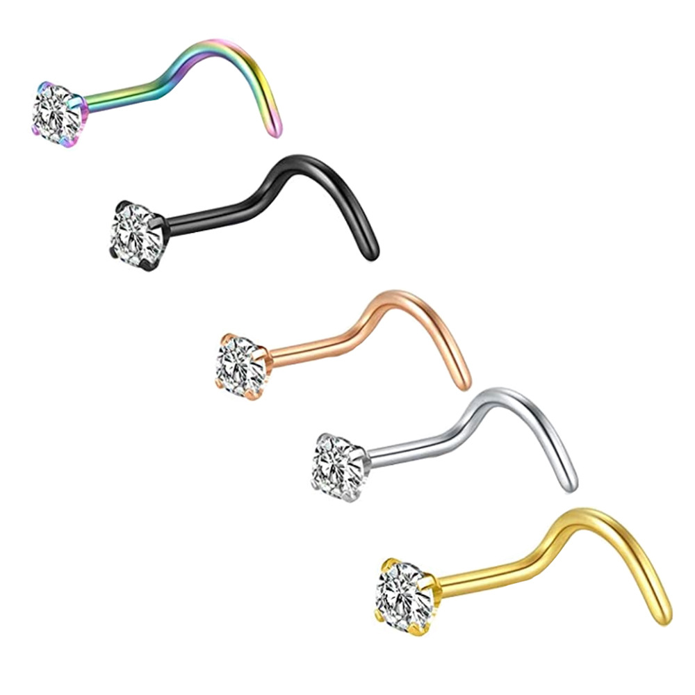 20G Nose Rings Studs 316L Surg - Body Jewelry Surgical Steel recension och pris