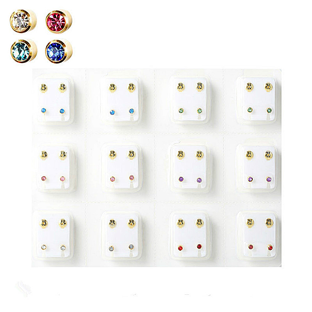 12 Pairs Crystal Medical Earri - Body Jewelry Surgical Steel recension och pris