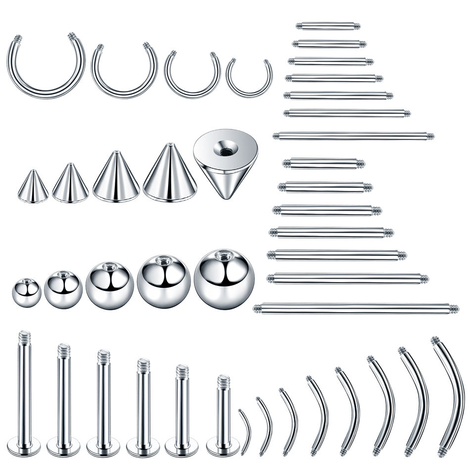 100pcs/lot Steel Earring Barbe - Body Jewelry Replacement Ball recension och pris