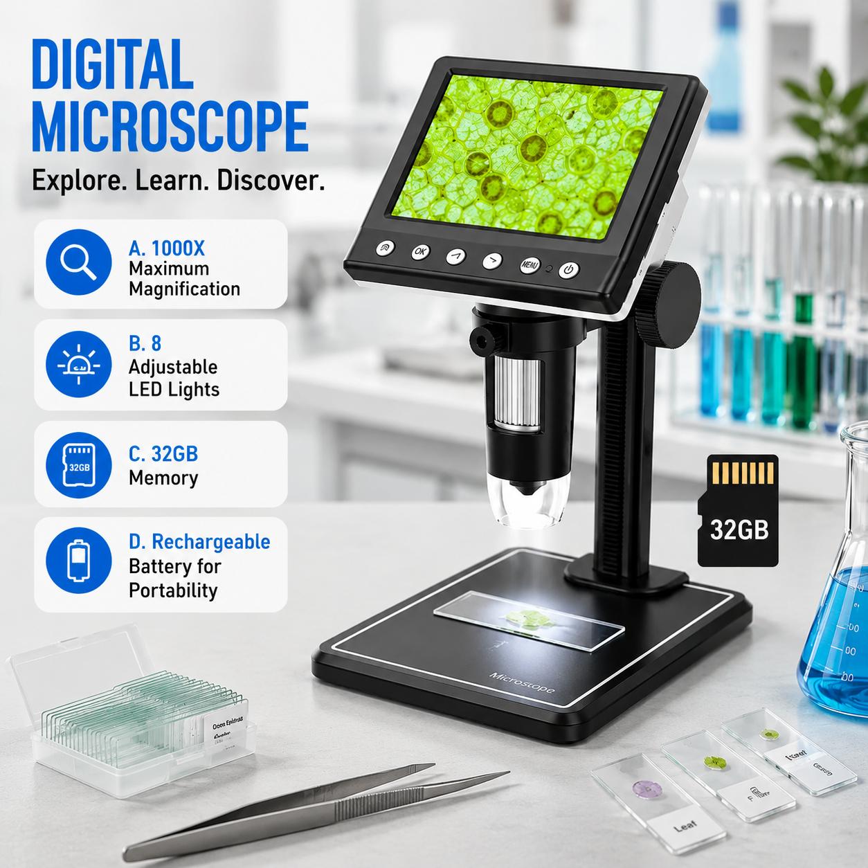Portable 4K Digital Microscope - Body Jewelry Repair recension och pris