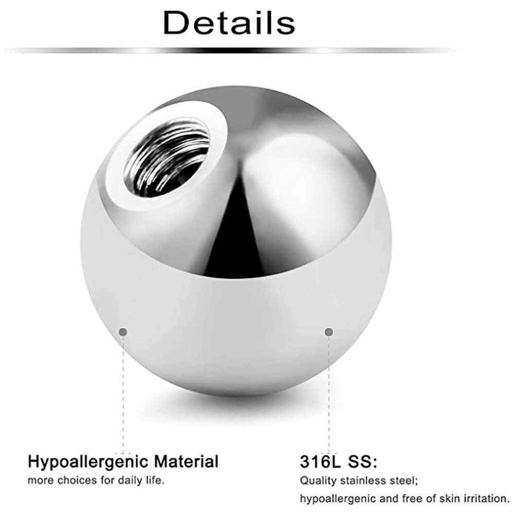 80Pcs 3-5MM 316L Surgical Stee - Body Jewelry Replacement Ball recension och pris