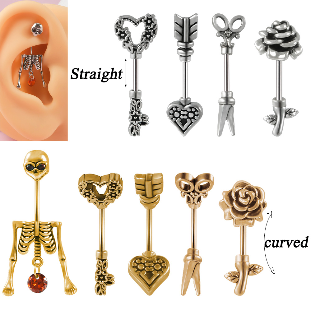 1PC Vintage Surgical Steel Ske - Body Jewelry Surgical Steel recension och pris