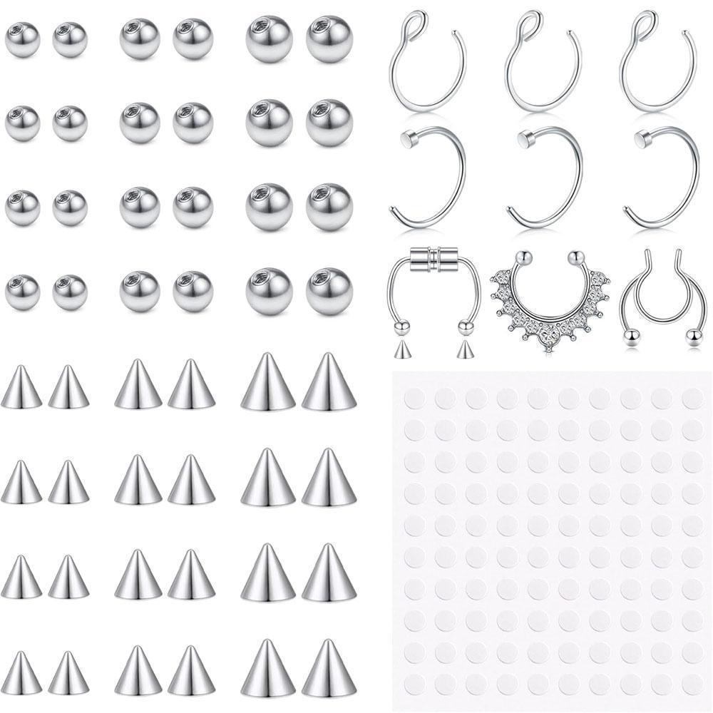 1-157Pcs Set Fake Eyebrow Ring - Body Jewelry Replacement Ball recension och pris