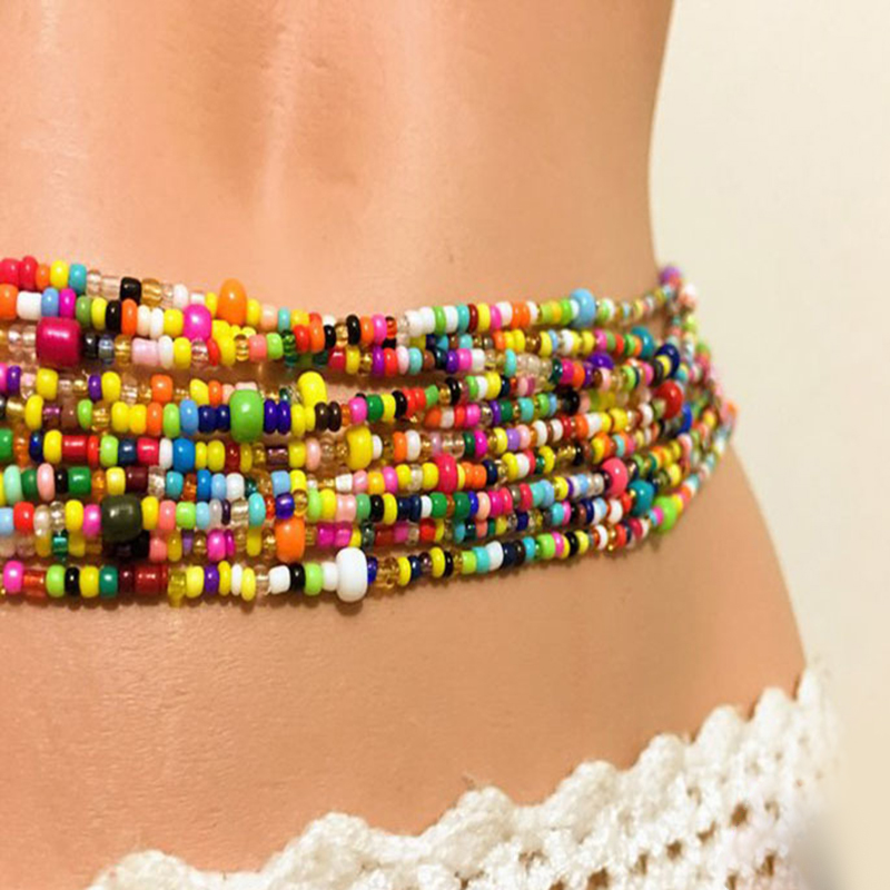 Women Layered Beaded Belly Cha - Body Jewelry For You recension och pris